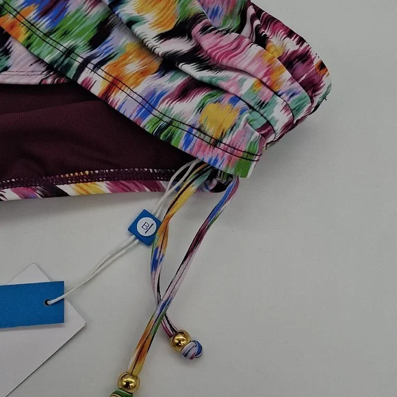 BLEU Rod Beattie Shirred Side Tie Hipster Bikini Bottom Multicolor 8 - Picture 3 of 10